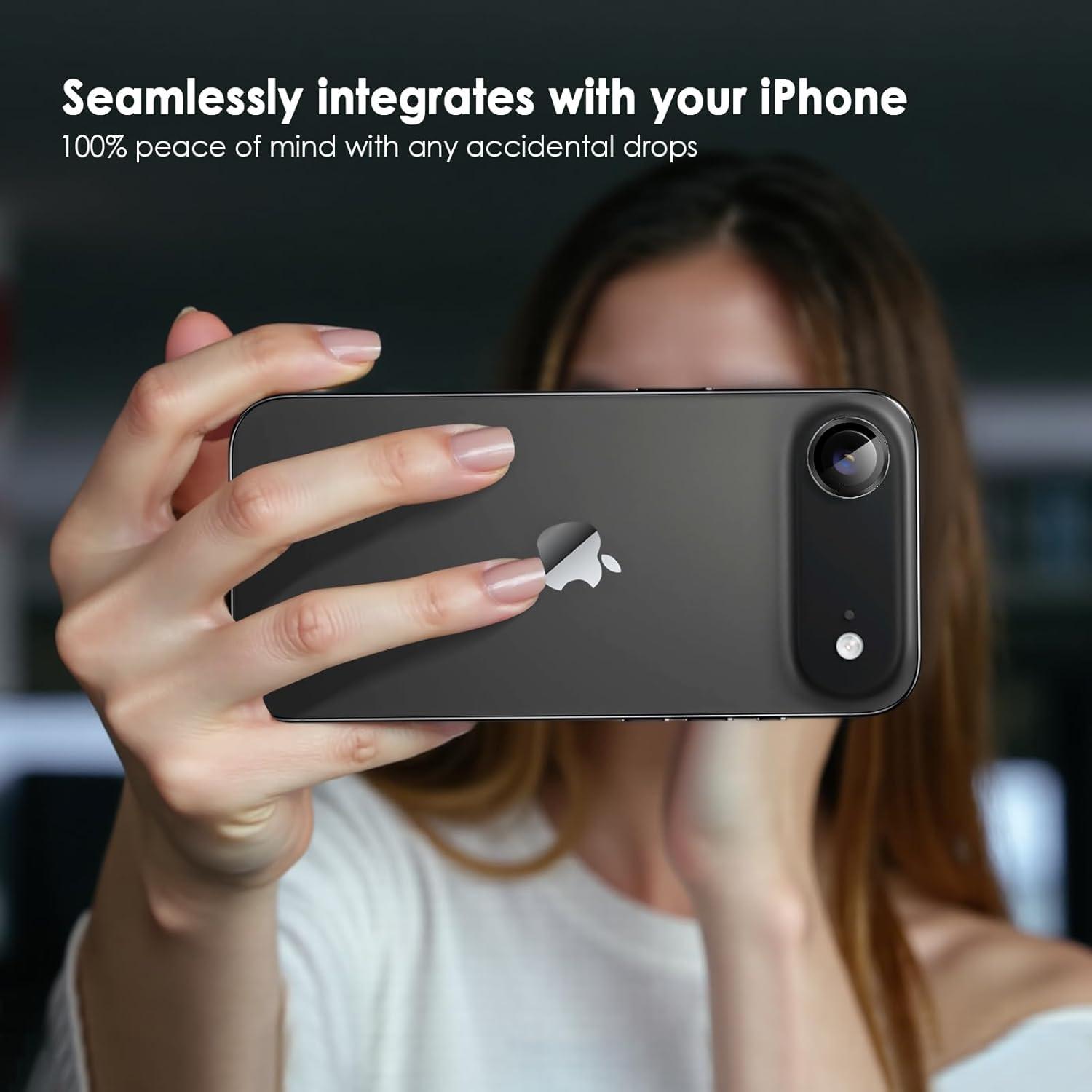 imageTENOC Camera Lens Protector for iPhone 17 Pro amp iPhone 17 Pro Max 9H Tempered Glass Camera Screen Cover Silver Metal Individual RingBlack