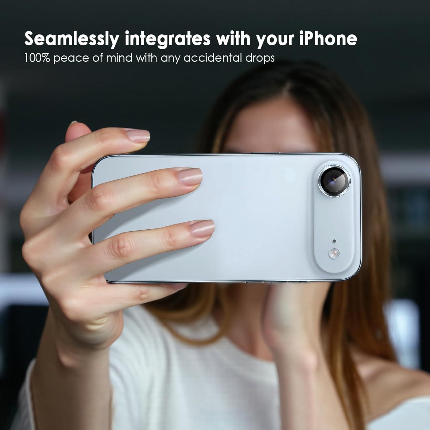 imageTENOC Camera Lens Protector for iPhone 17 Pro amp iPhone 17 Pro Max 9H Tempered Glass Camera Screen Cover Silver Metal Individual RingGray