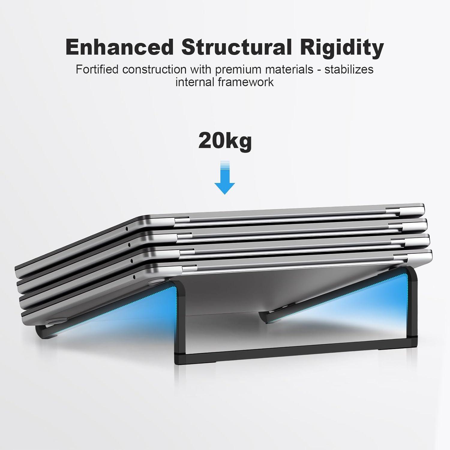 imageTENOC Foldable Laptop Stand for Desk Universal Laptop Riser Ventilated Holder Mount Compatible with MacBook Notebook ASUS Acer and More BlackBlack