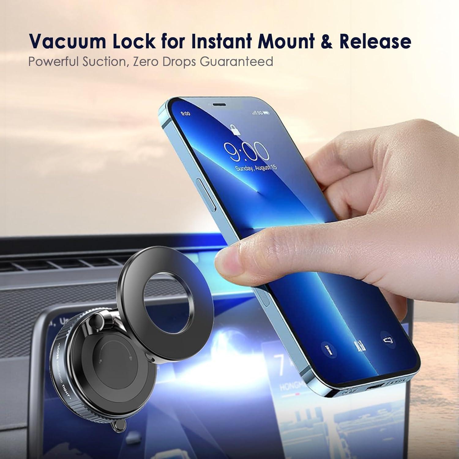 imageTENOC Magnetic Suction Car Phone Mount 360 Rotation Phone Holder Mount Foldable Cellphone Holders for CarGymShowerMirror BlackBlack