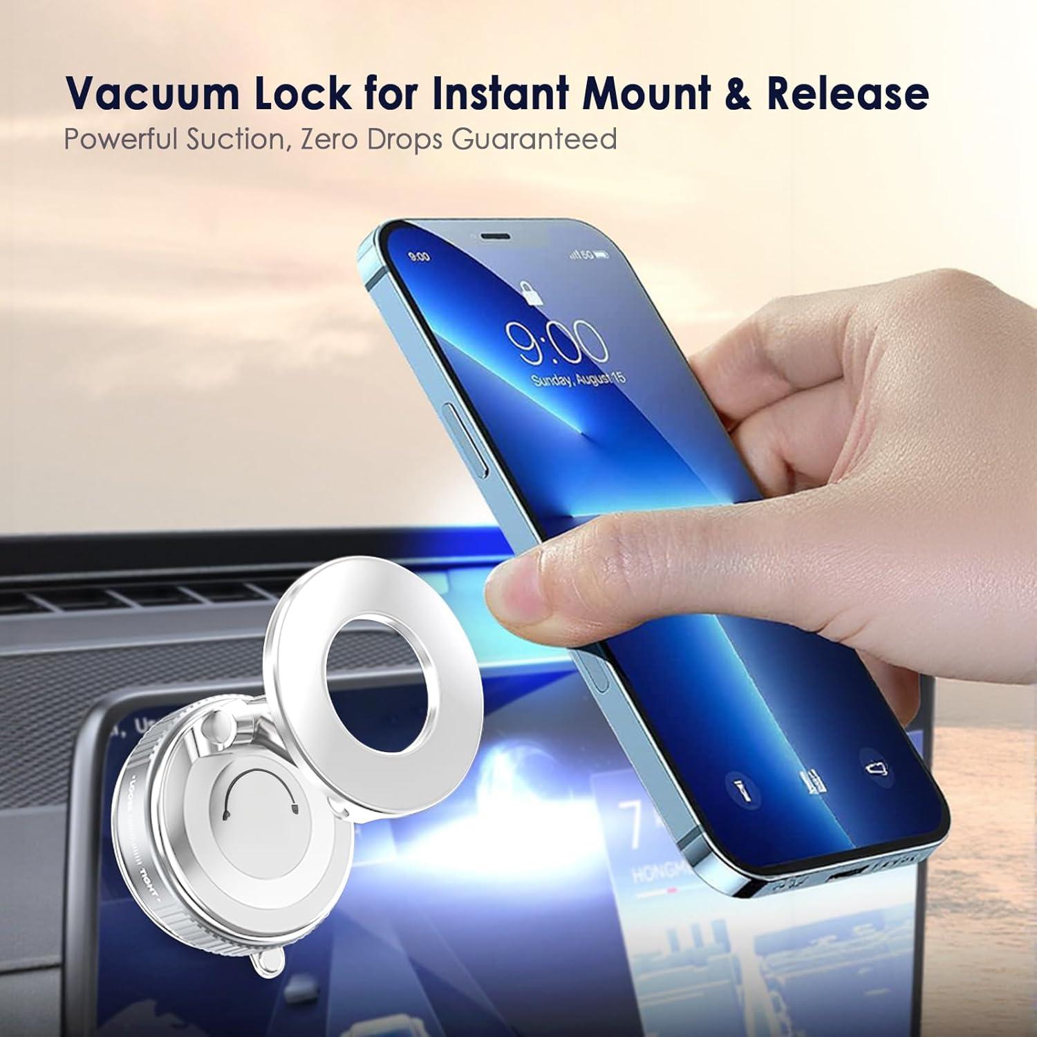 imageTENOC Magnetic Suction Car Phone Mount 360 Rotation Phone Holder Mount Foldable Cellphone Holders for CarGymShowerMirror BlackWhite