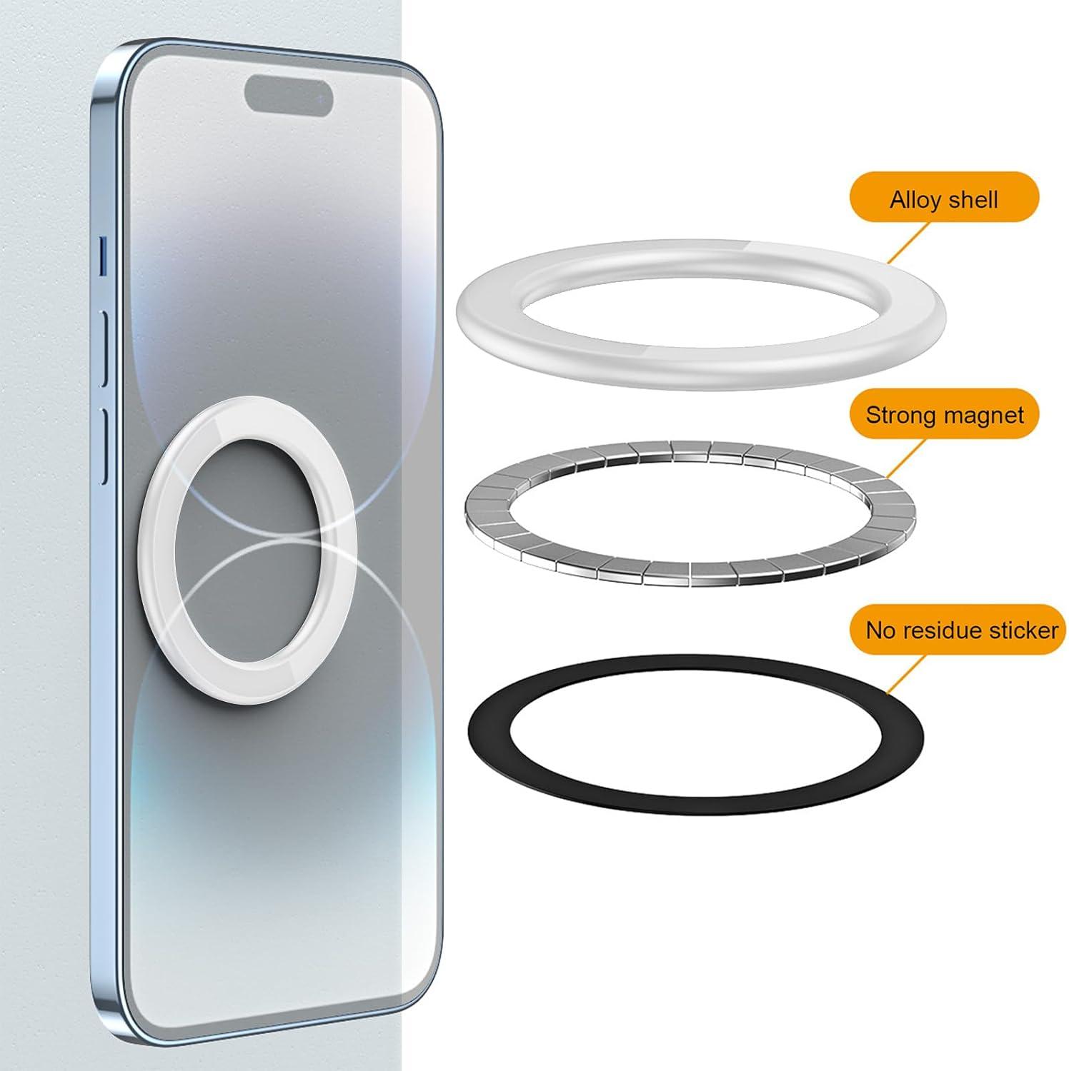 imageTENOC Magnetic Wall Mount Magnet Ring Phone Holder HandsFree Mirror Shower Car Magnet Stand for All Cellphones BlackWhite