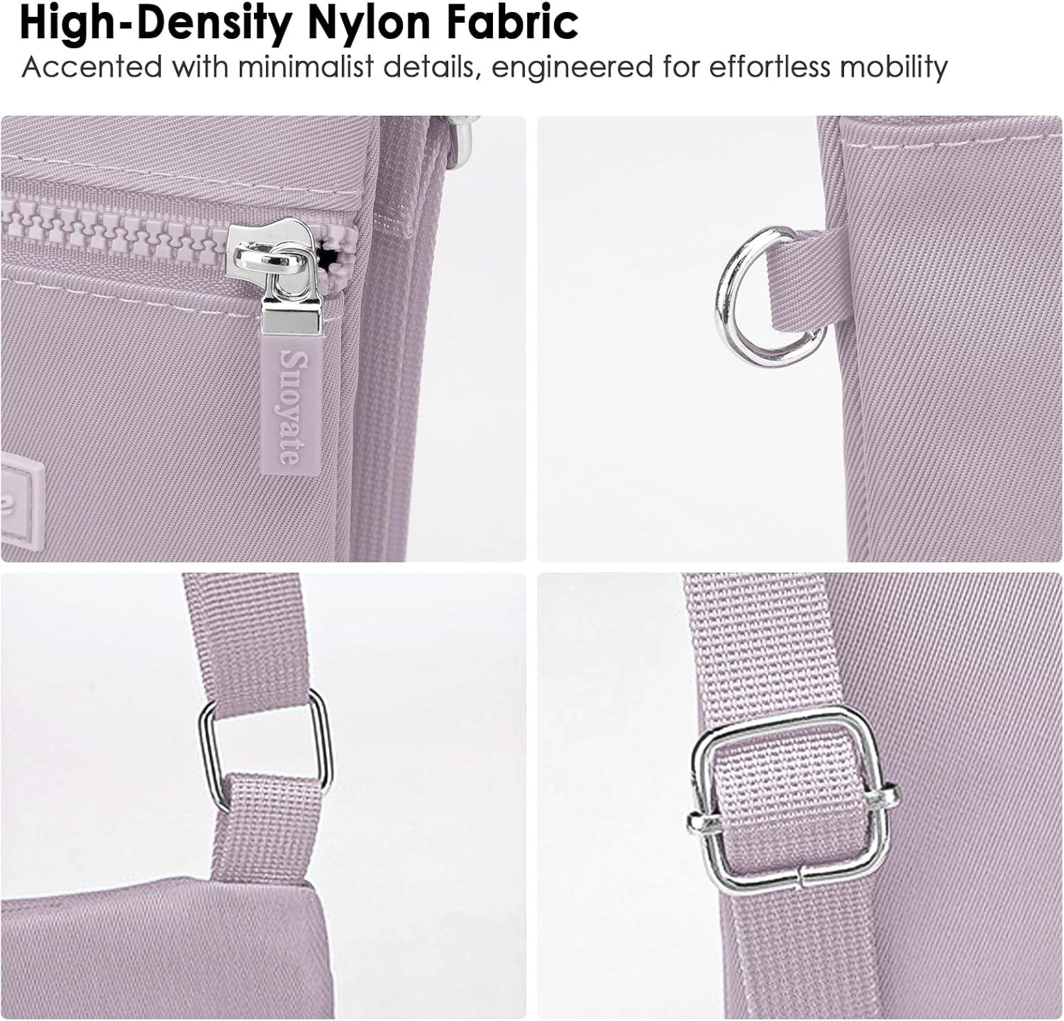 imageTENOC Mini Crossbody Phone Bag Adjustable Cell Phone Purses Travel Shoulder Bag Fit 69 CellphoneKeysEarbudsPassportPurple
