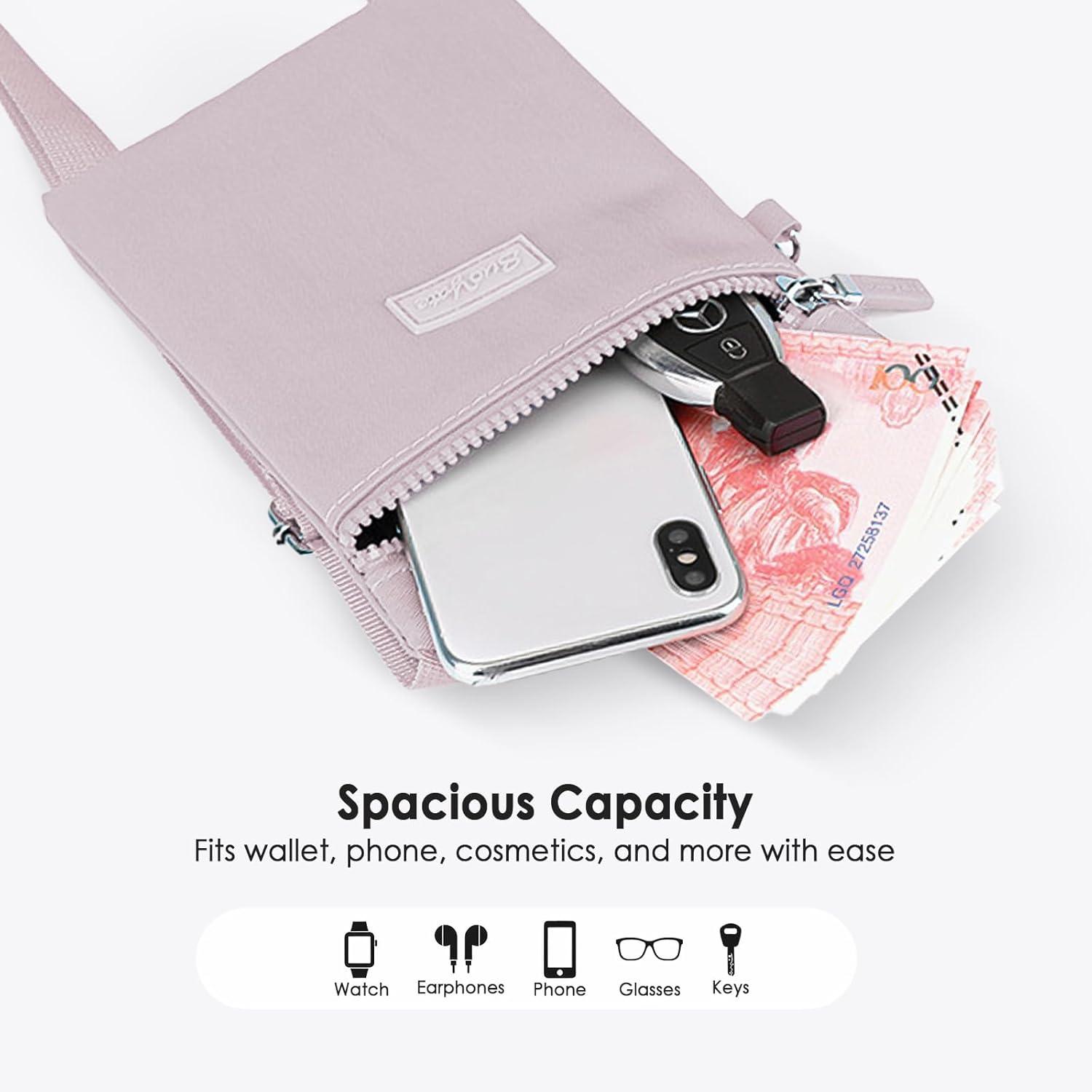 imageTENOC Mini Crossbody Phone Bag Adjustable Cell Phone Purses Travel Shoulder Bag Fit 69 CellphoneKeysEarbudsPassportPurple