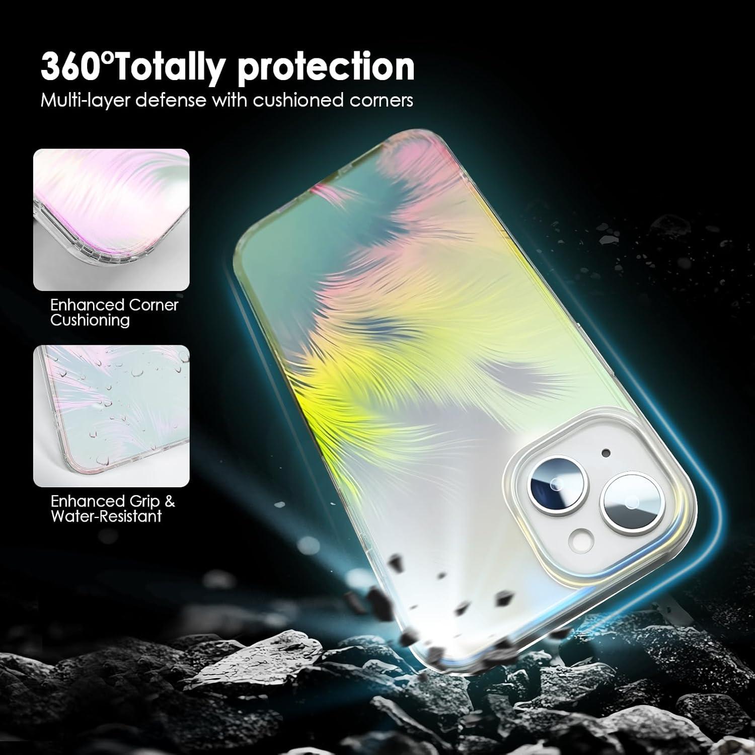 imageTENOC Phone Case Compatible with iPhone 13 amp iPhone 14 Black Case AntiFingerprint Protective Bumper Matte Cover for 61 InchClear Aesthetic