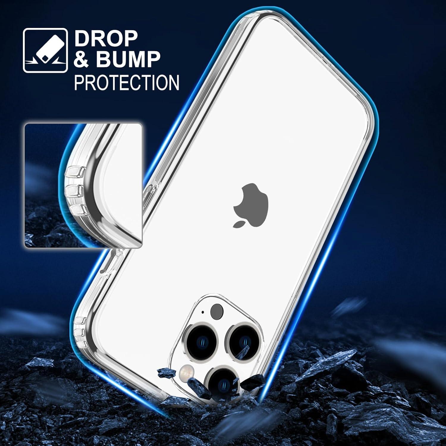 imageTENOC Phone Case Compatible with iPhone 13 amp iPhone 14 Black Case AntiFingerprint Protective Bumper Matte Cover for 61 InchClear AntiYellowing