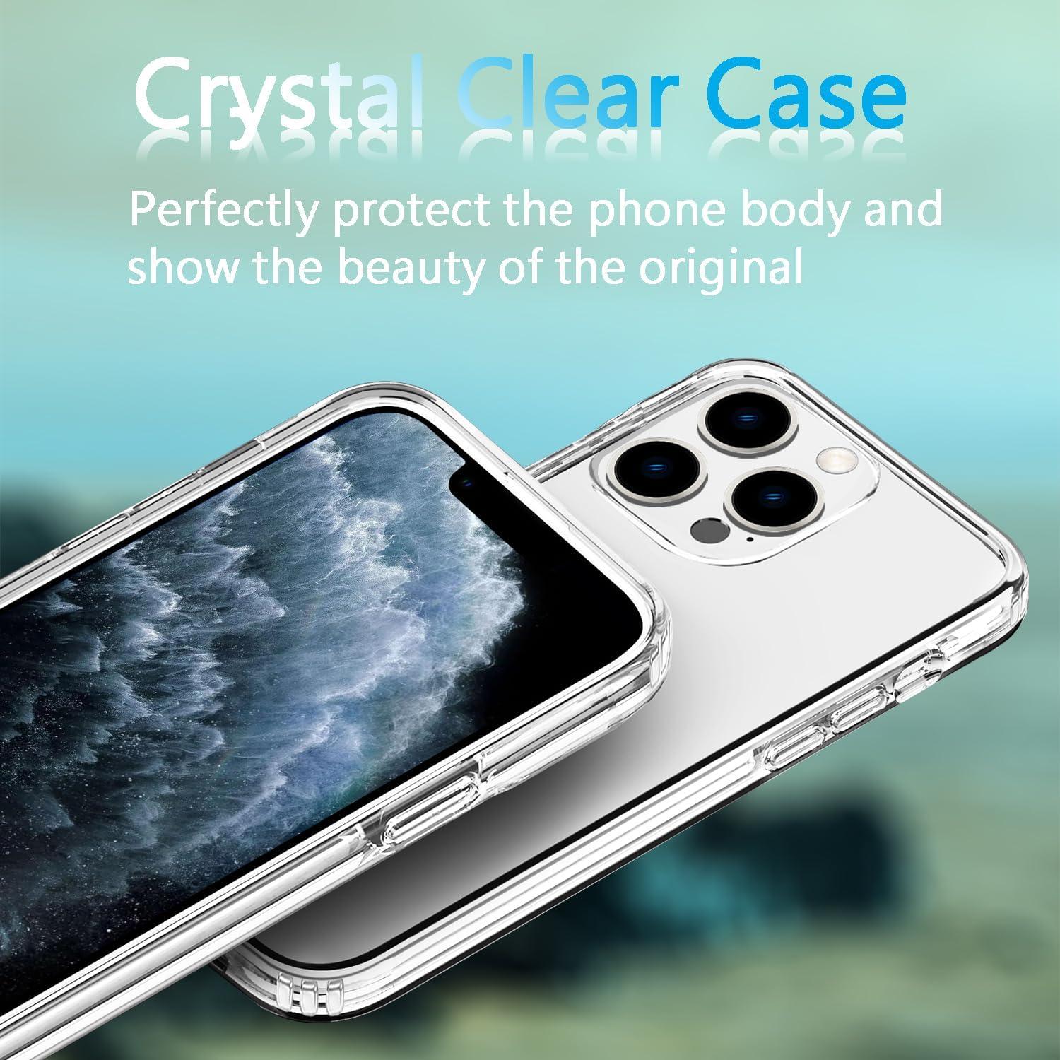 imageTENOC Phone Case Compatible with iPhone 13 amp iPhone 14 Black Case AntiFingerprint Protective Bumper Matte Cover for 61 InchClear AntiYellowing