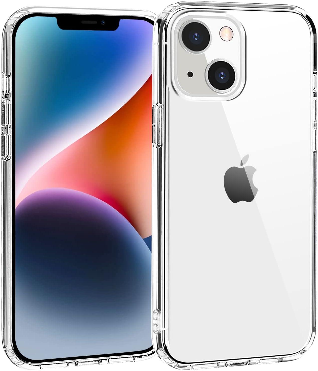 imageTENOC Phone Case Compatible with iPhone 13 amp iPhone 14 Black Case AntiFingerprint Protective Bumper Matte Cover for 61 InchClear AntiYellowing