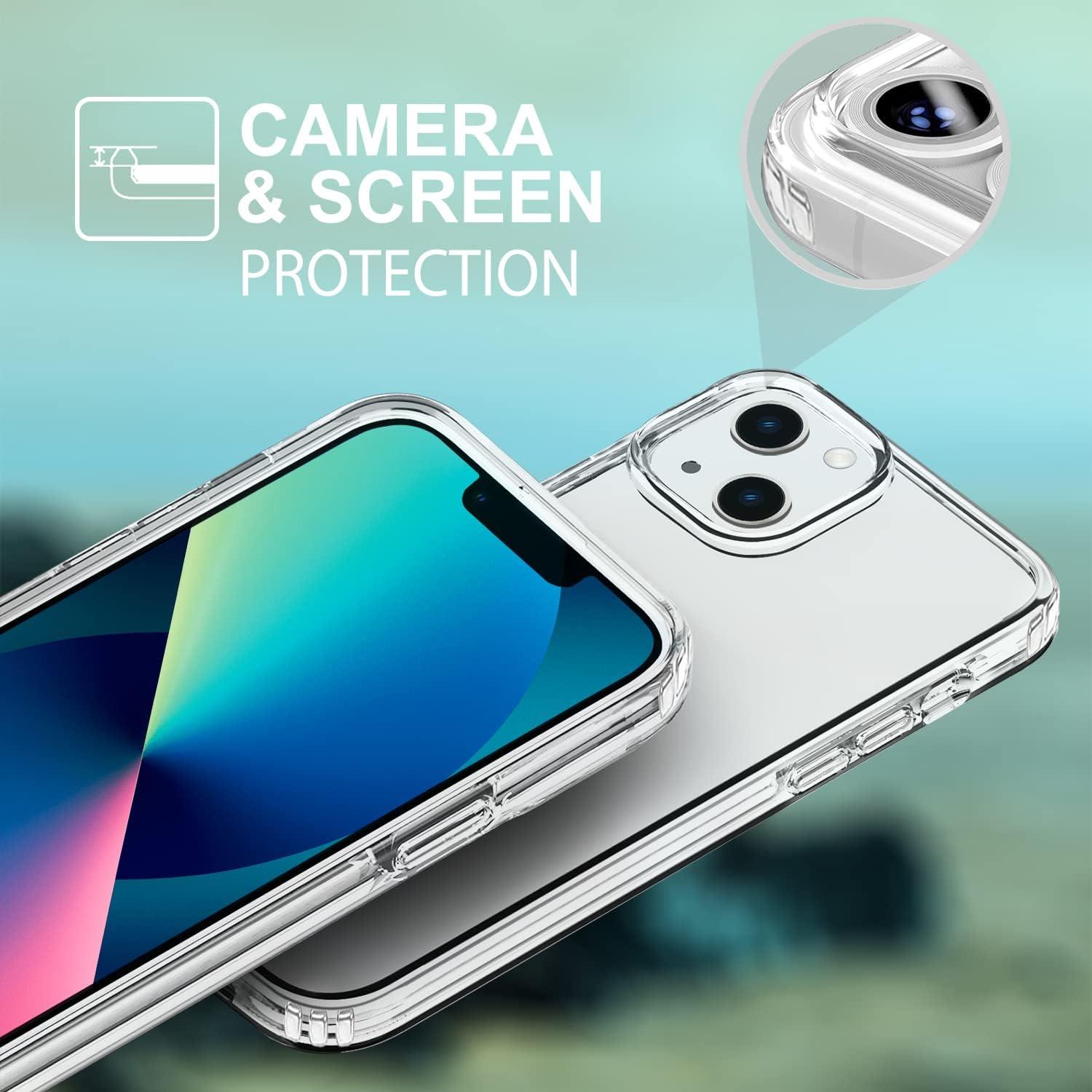 imageTENOC Phone Case Compatible with iPhone 13 amp iPhone 14 Black Case AntiFingerprint Protective Bumper Matte Cover for 61 InchClear AntiYellowing