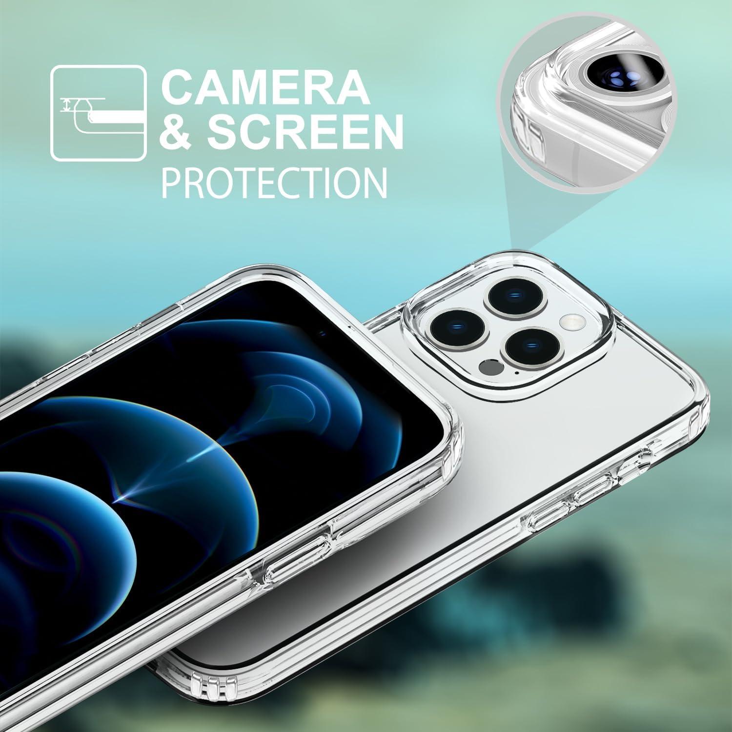 imageTENOC Phone Case Compatible with iPhone 13 amp iPhone 14 Black Case AntiFingerprint Protective Bumper Matte Cover for 61 InchClear AntiYellowing