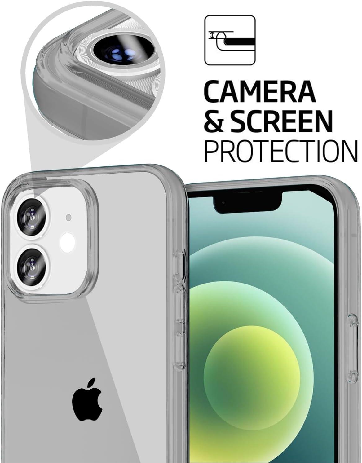 imageTENOC Phone Case Compatible with iPhone 13 amp iPhone 14 Black Case AntiFingerprint Protective Bumper Matte Cover for 61 InchClear Gray