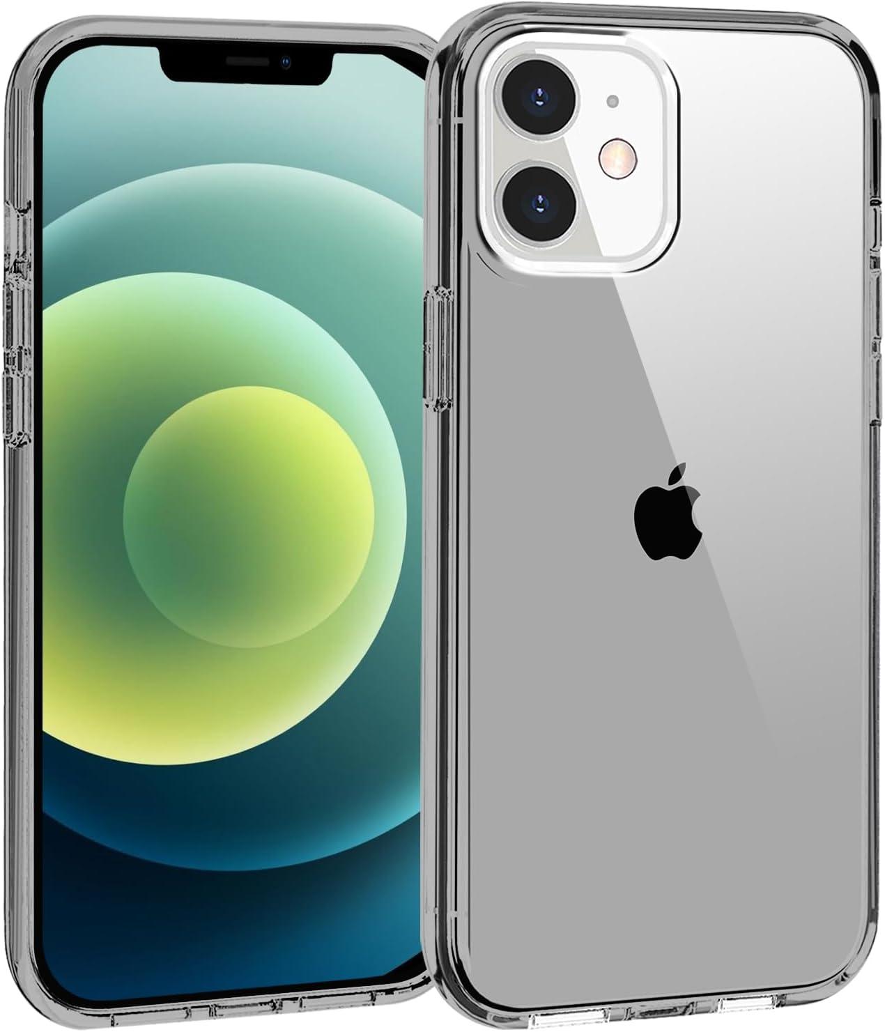 imageTENOC Phone Case Compatible with iPhone 13 amp iPhone 14 Black Case AntiFingerprint Protective Bumper Matte Cover for 61 InchClear Gray