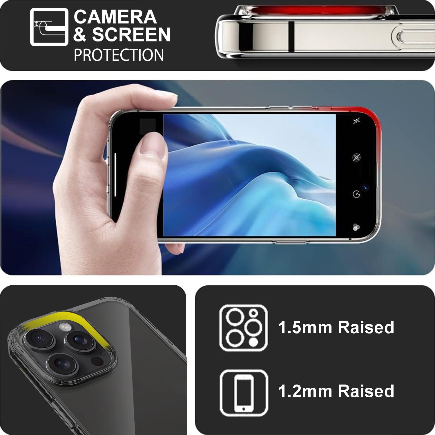 imageTENOC Phone Case Compatible with iPhone 13 amp iPhone 14 Black Case AntiFingerprint Protective Bumper Matte Cover for 61 InchClear Gray