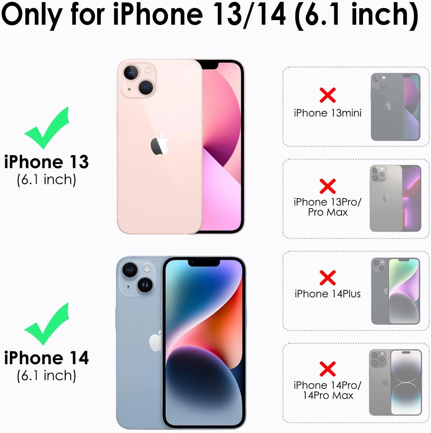 imageTENOC Phone Case Compatible with iPhone 13 amp iPhone 14 Black Case AntiFingerprint Protective Bumper Matte Cover for 61 InchClear Protective