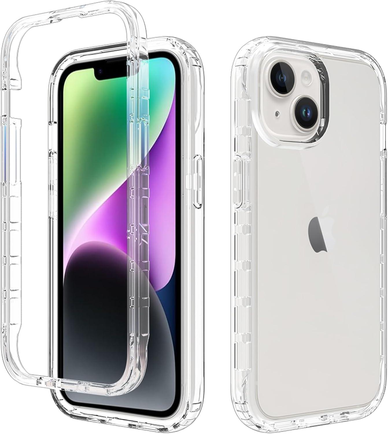 imageTENOC Phone Case Compatible with iPhone 13 amp iPhone 14 Black Case AntiFingerprint Protective Bumper Matte Cover for 61 InchClear Protective