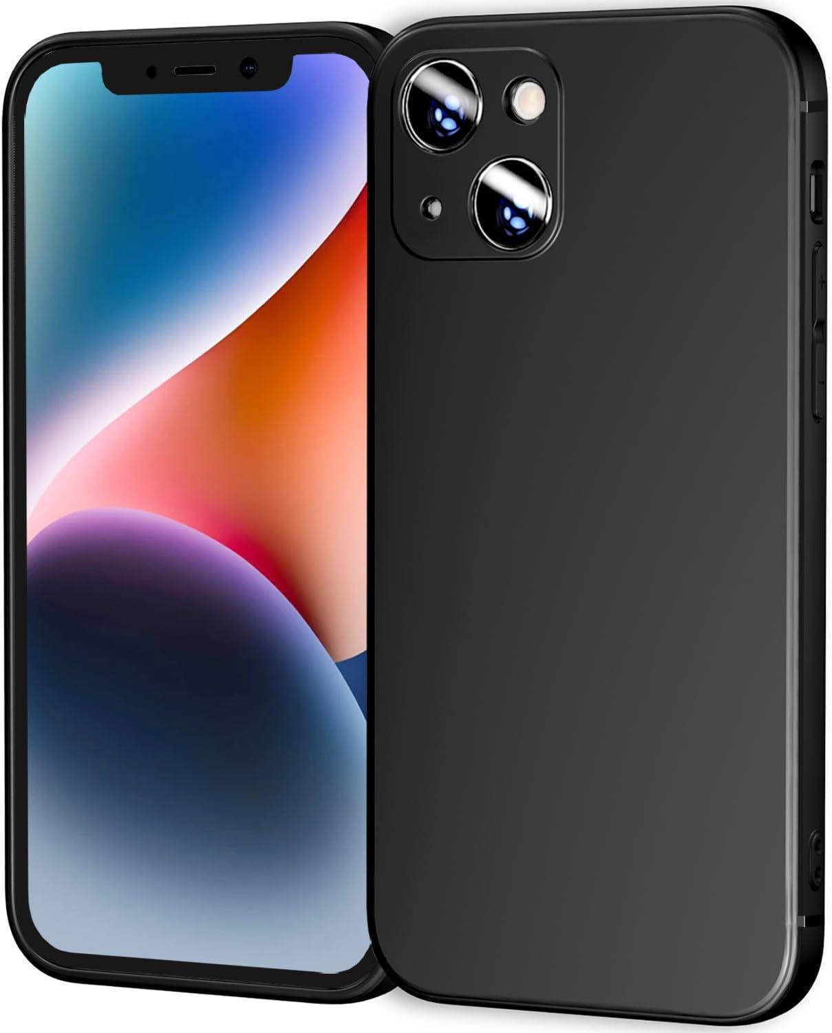 imageTENOC Phone Case Compatible with iPhone 13 amp iPhone 14 Clear Case Shockproof Protective Bumper Slim Cover for 61 InchBlack