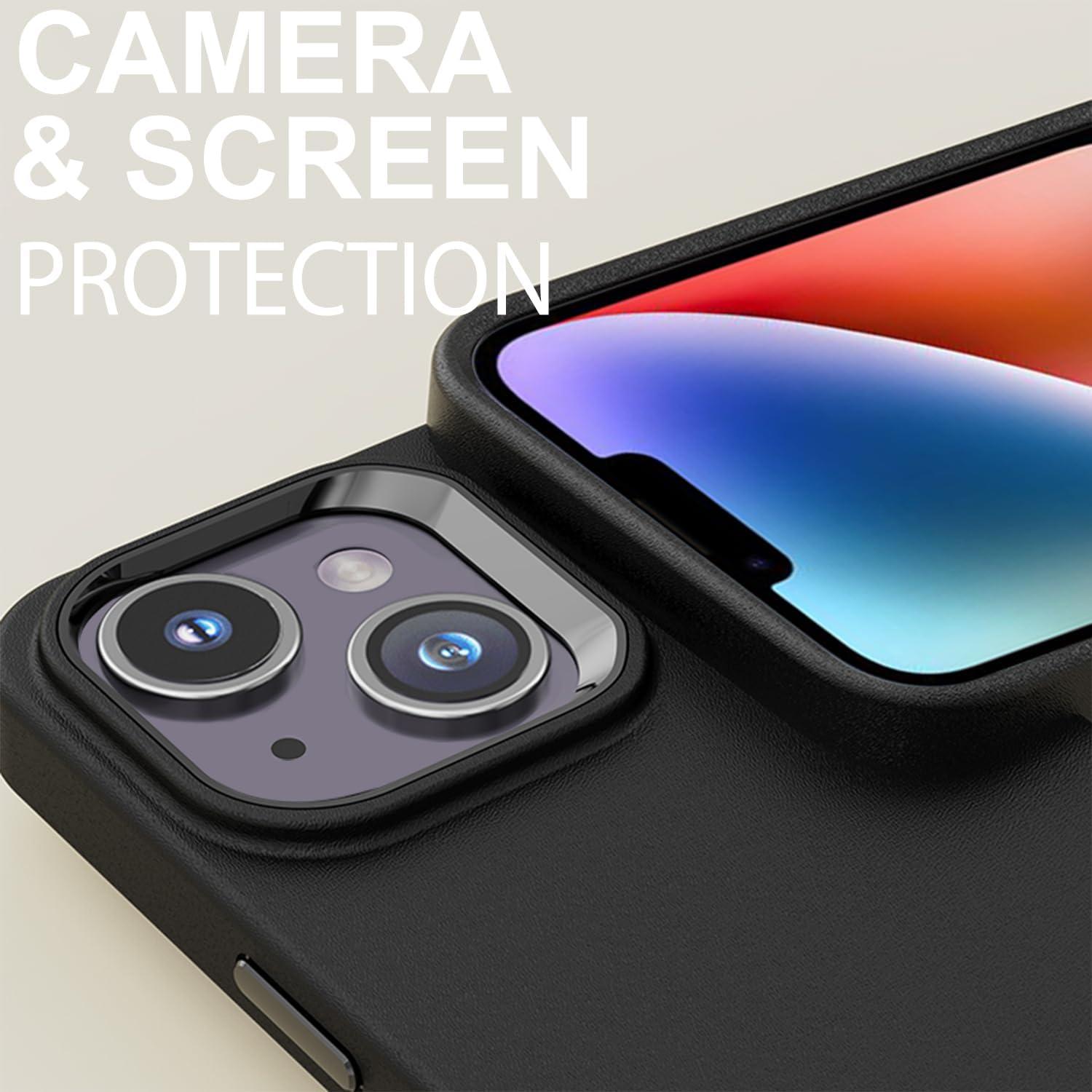 imageTENOC Phone Case Compatible with iPhone 13 amp iPhone 14 Clear Case Shockproof Protective Bumper Slim Cover for 61 InchBlack