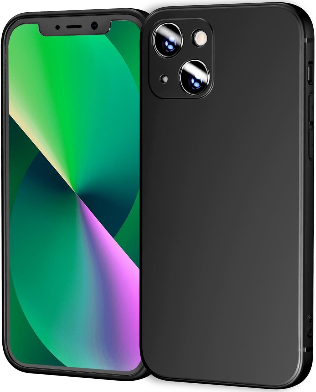 imageTENOC Phone Case Compatible with iPhone 13 amp iPhone 14 Clear Case Shockproof Protective Bumper Slim Cover for 61 InchBlack