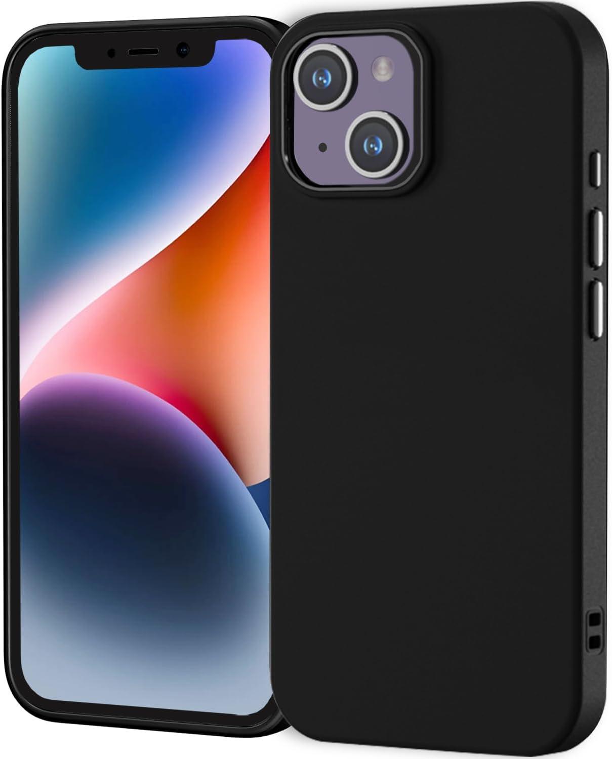 imageTENOC Phone Case Compatible with iPhone 13 amp iPhone 14 Clear Case Shockproof Protective Bumper Slim Cover for 61 InchBlack