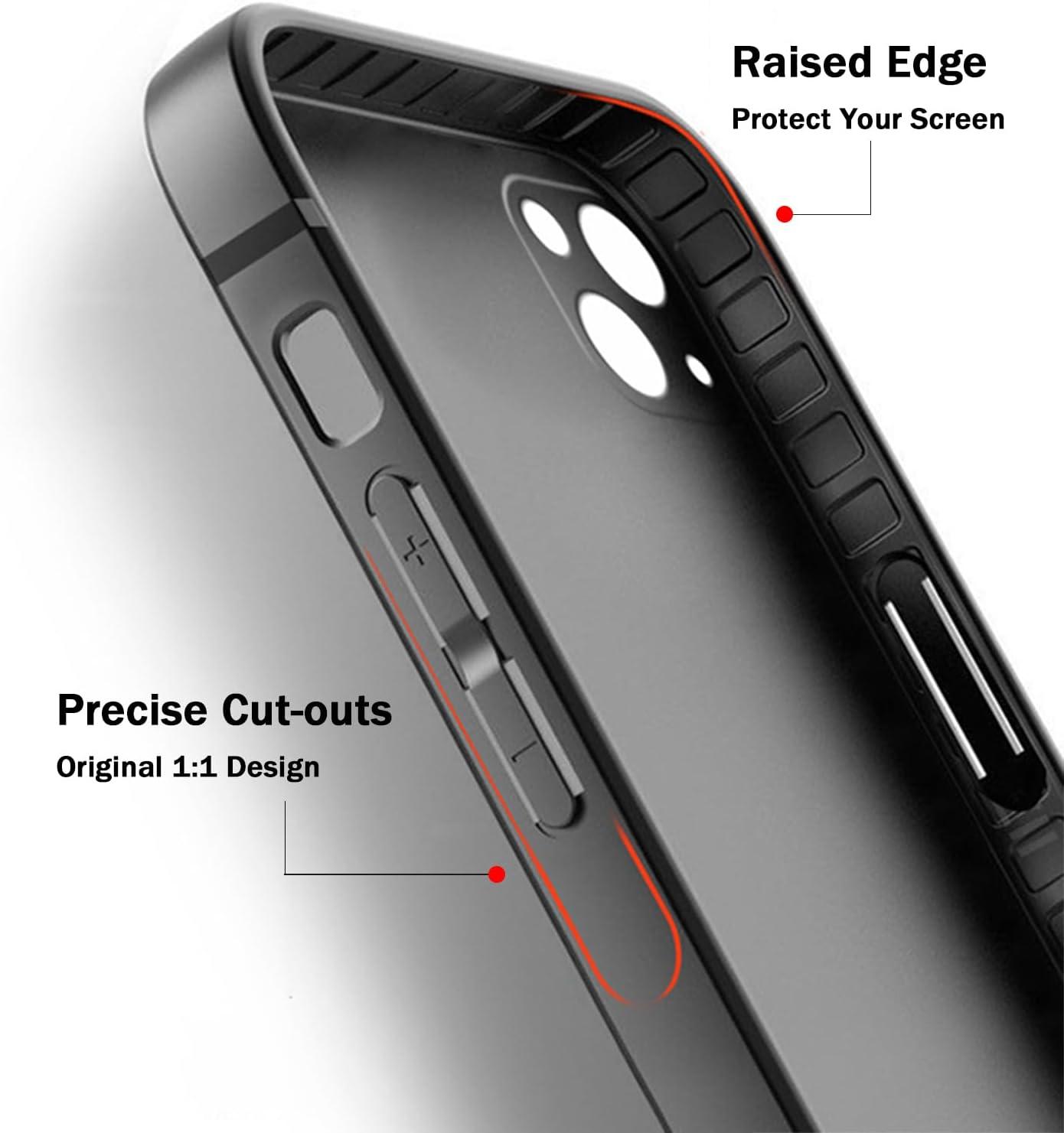 imageTENOC Phone Case Compatible with iPhone 13 amp iPhone 14 Clear Case Shockproof Protective Bumper Slim Cover for 61 InchBlack