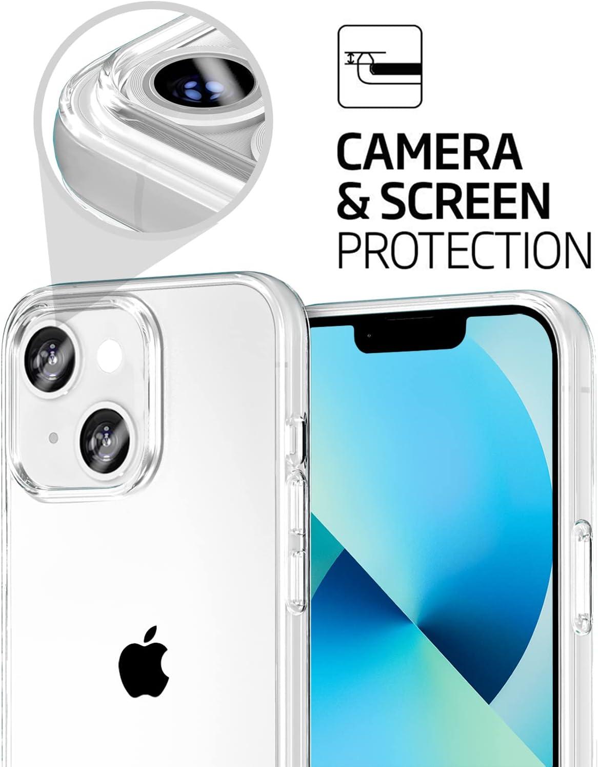imageTENOC Phone Case Compatible with iPhone 13 amp iPhone 14 Clear Case Shockproof Protective Bumper Slim Cover for 61 InchClear