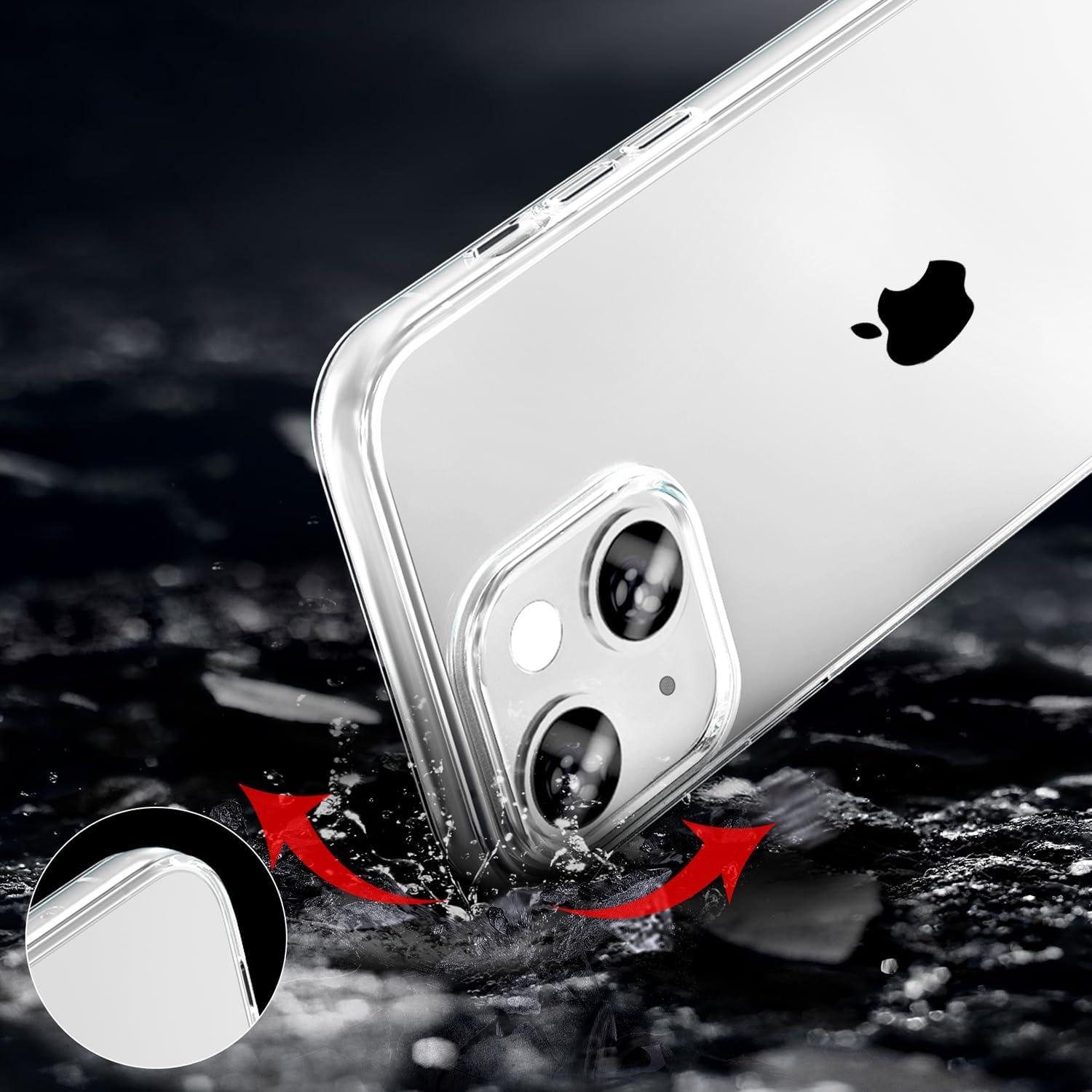 imageTENOC Phone Case Compatible with iPhone 13 amp iPhone 14 Clear Case Shockproof Protective Bumper Slim Cover for 61 InchClear