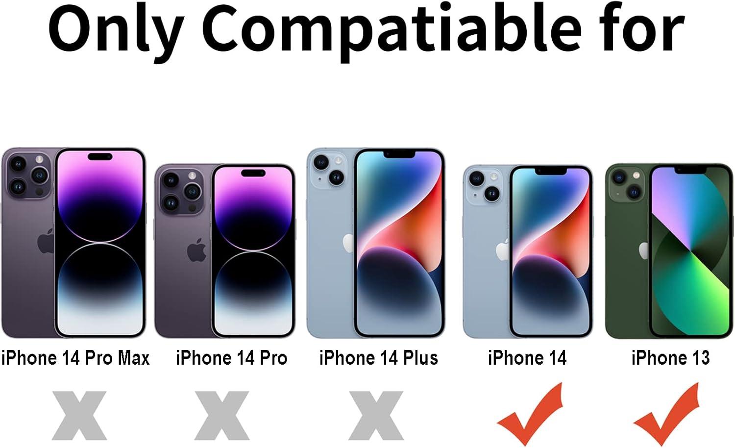 imageTENOC Phone Case Compatible with iPhone 13 amp iPhone 14 Clear Case Shockproof Protective Bumper Slim Cover for 61 InchClear