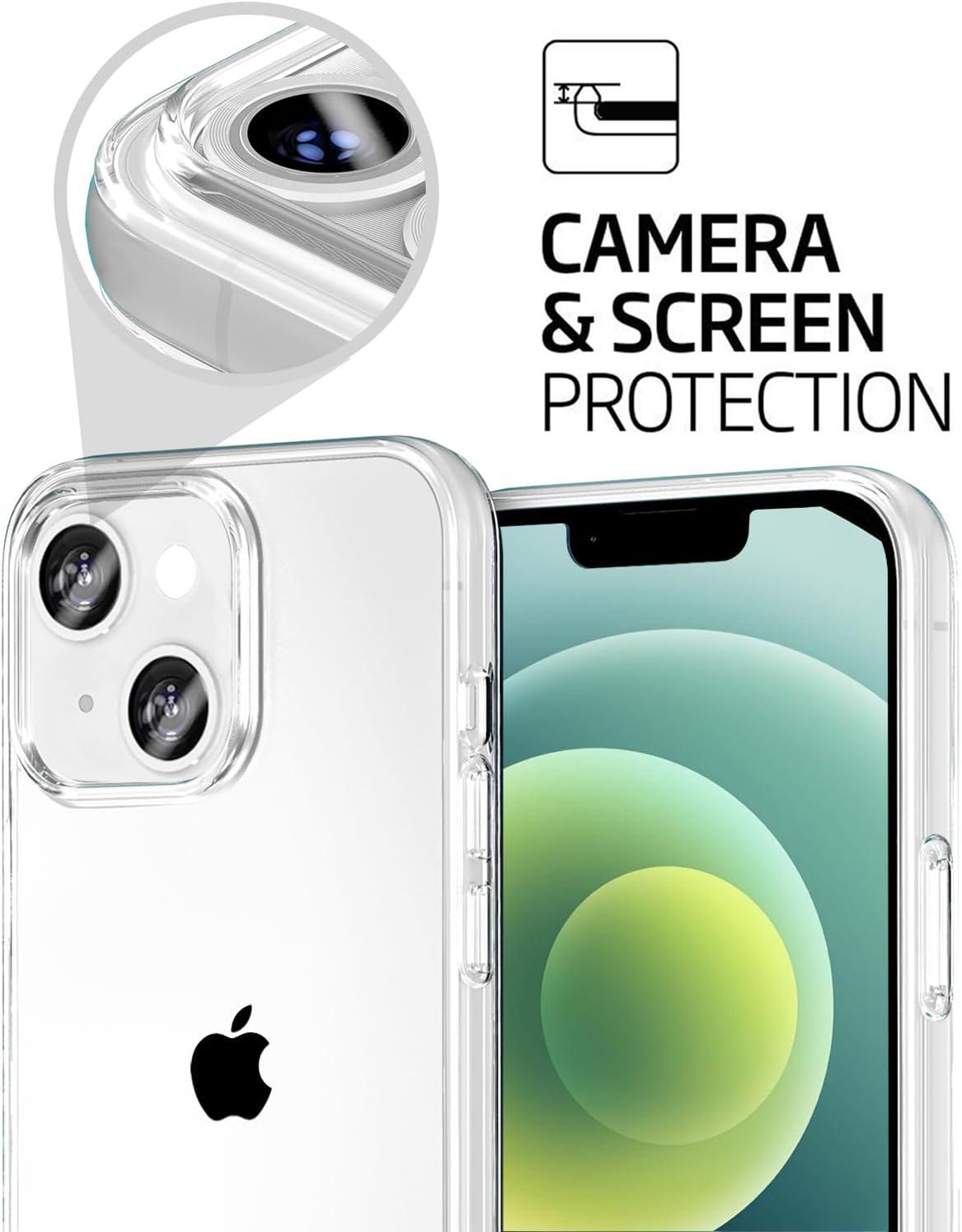 imageTENOC Phone Case Compatible with iPhone 13 amp iPhone 14 Clear Case Shockproof Protective Bumper Slim Cover for 61 InchClear