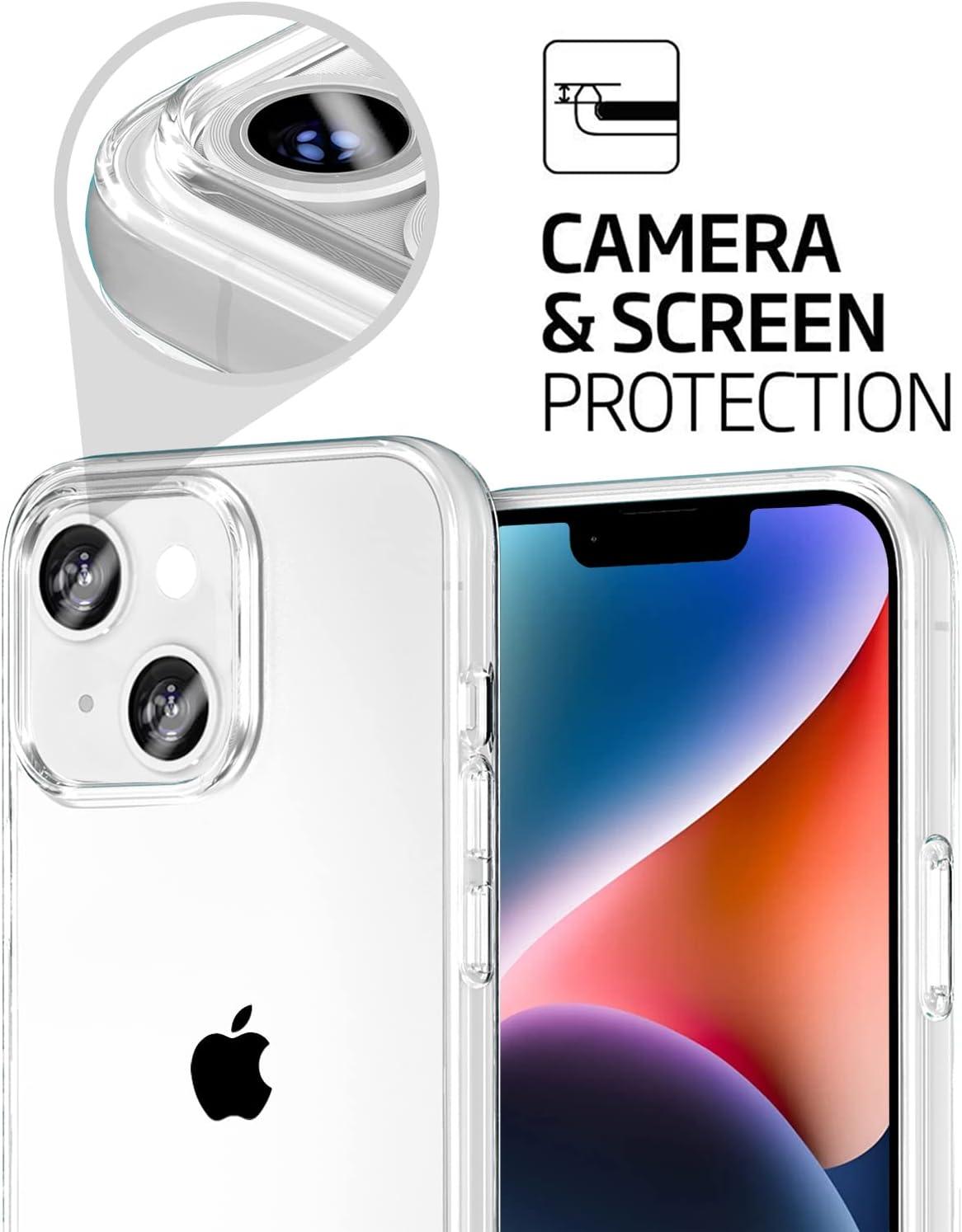 imageTENOC Phone Case Compatible with iPhone 13 amp iPhone 14 Clear Case Shockproof Protective Bumper Slim Cover for 61 InchClear