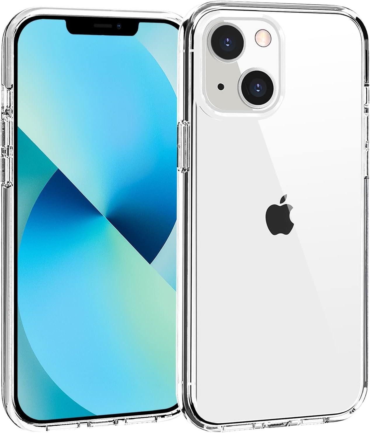 imageTENOC Phone Case Compatible with iPhone 13 amp iPhone 14 Clear Case Shockproof Protective Bumper Slim Cover for 61 InchClear