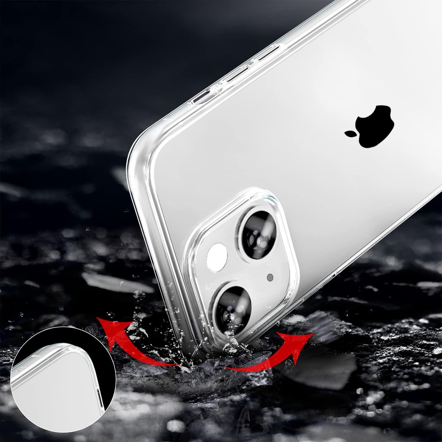 imageTENOC Phone Case Compatible with iPhone 13 amp iPhone 14 Clear Case Shockproof Protective Bumper Slim Cover for 61 InchClear