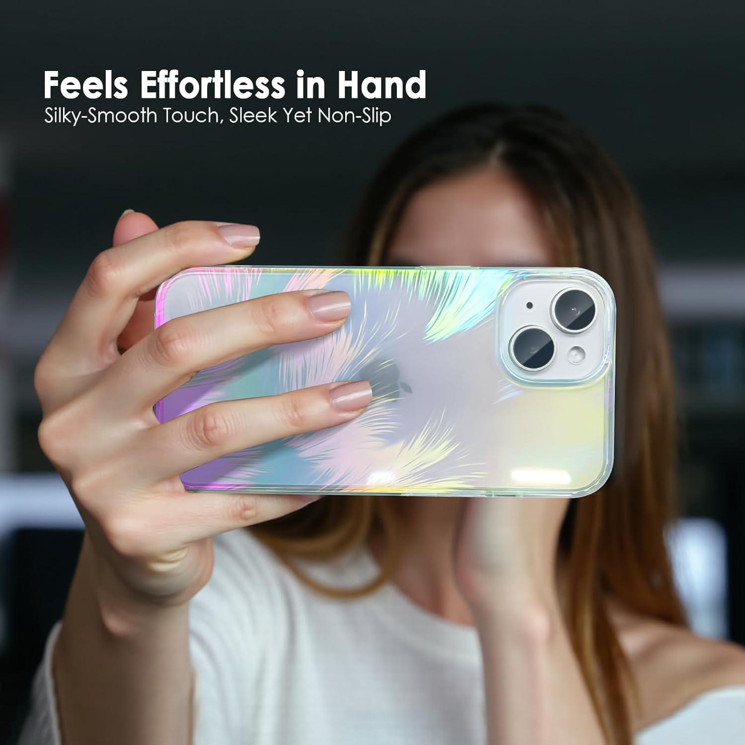 imageTENOC Phone Case Compatible with iPhone 13 amp iPhone 14 Clear Case Shockproof Protective Bumper Slim Cover for 61 InchClear Aesthetic