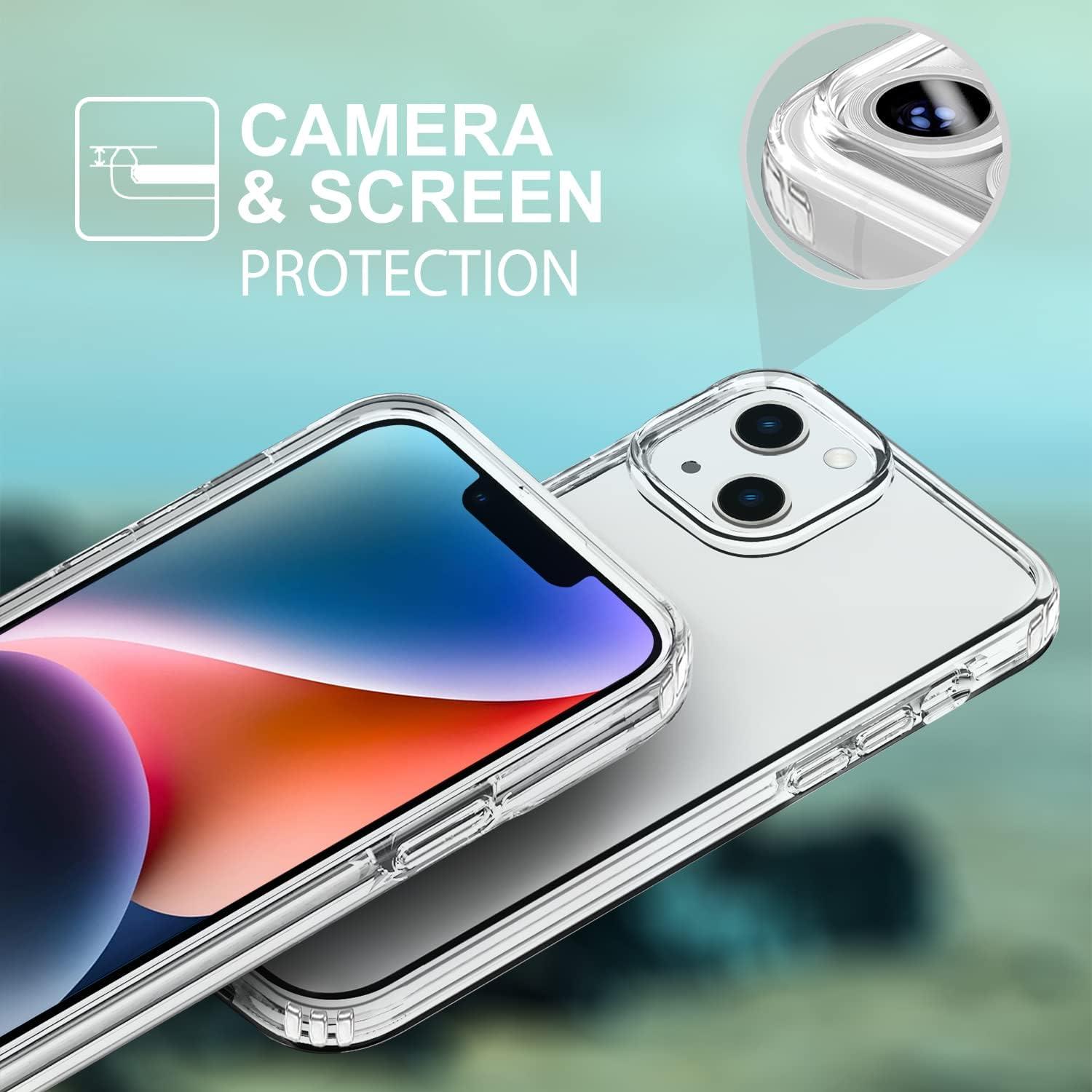 imageTENOC Phone Case Compatible with iPhone 13 amp iPhone 14 Clear Case Shockproof Protective Bumper Slim Cover for 61 InchClear AntiYellowing