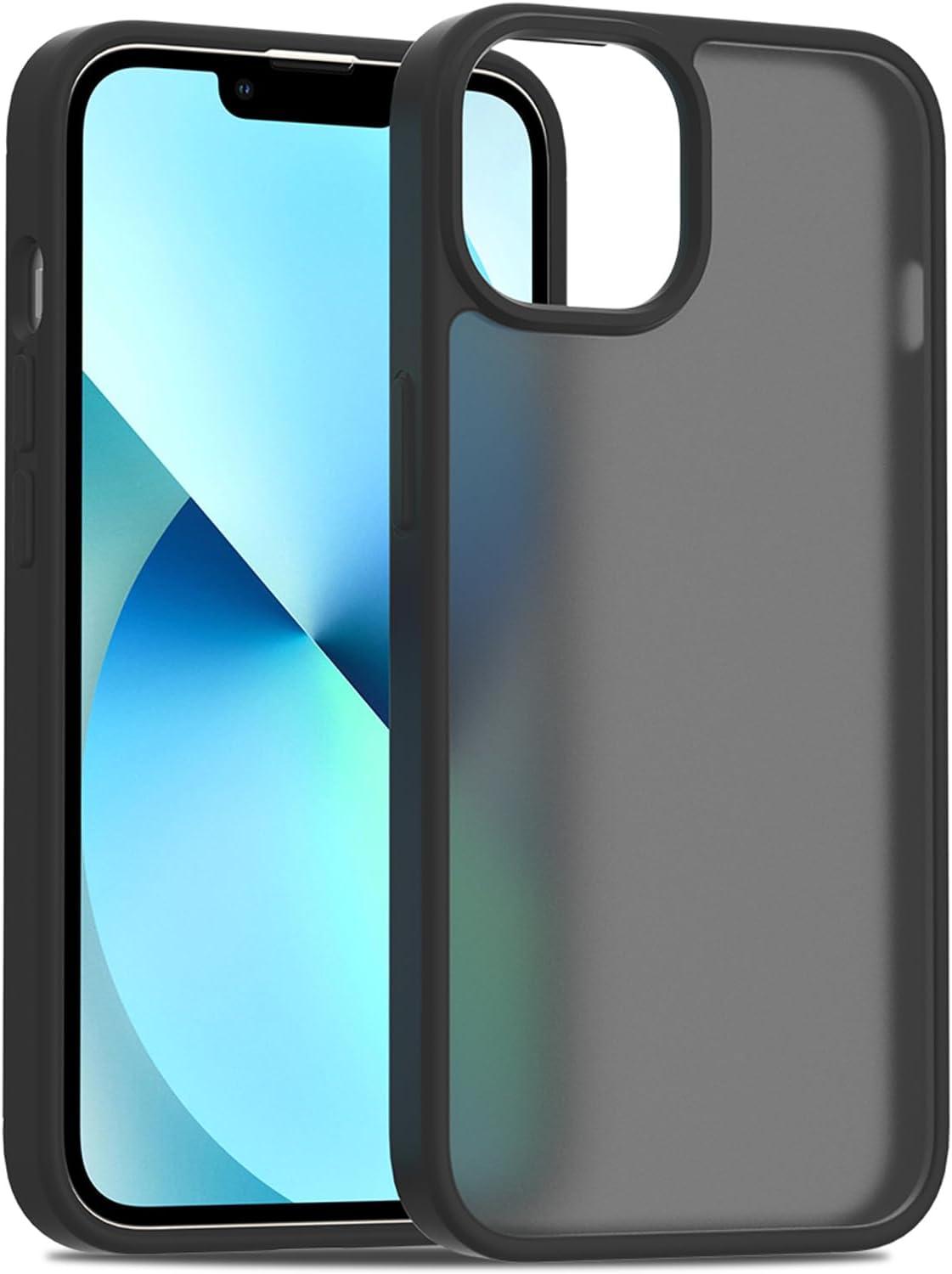 imageTENOC Phone Case Compatible with iPhone 13 amp iPhone 14 Clear Case Shockproof Protective Bumper Slim Cover for 61 InchTranslucent Black