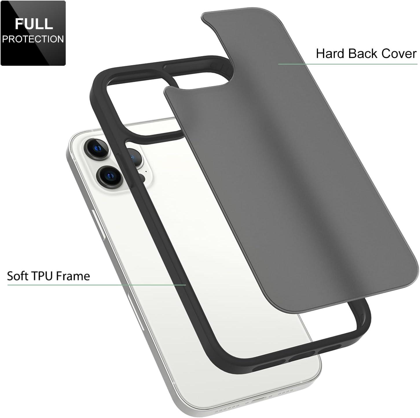 imageTENOC Phone Case Compatible with iPhone 13 amp iPhone 14 Clear Case Shockproof Protective Bumper Slim Cover for 61 InchTranslucent Black