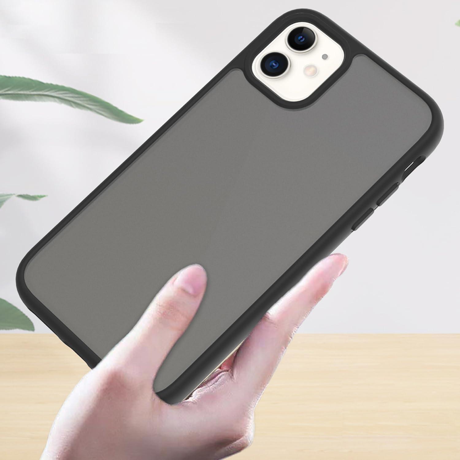 imageTENOC Phone Case Compatible with iPhone 13 amp iPhone 14 Clear Case Shockproof Protective Bumper Slim Cover for 61 InchTranslucent Black