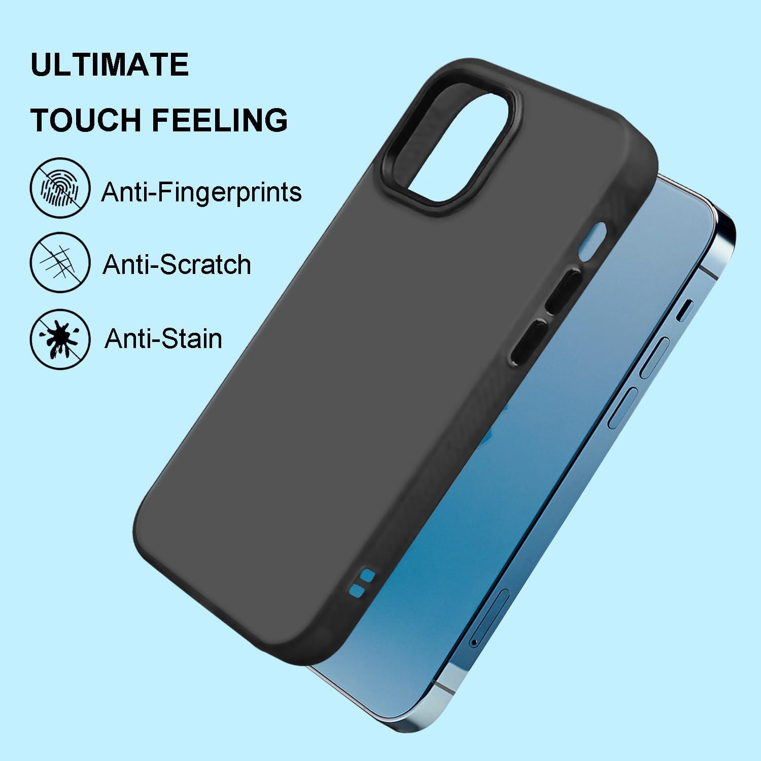imageTENOC Phone Case Compatible with iPhone 13 amp iPhone 14 Clear Case Shockproof Protective Bumper Slim Cover for 61 InchTranslucent Black