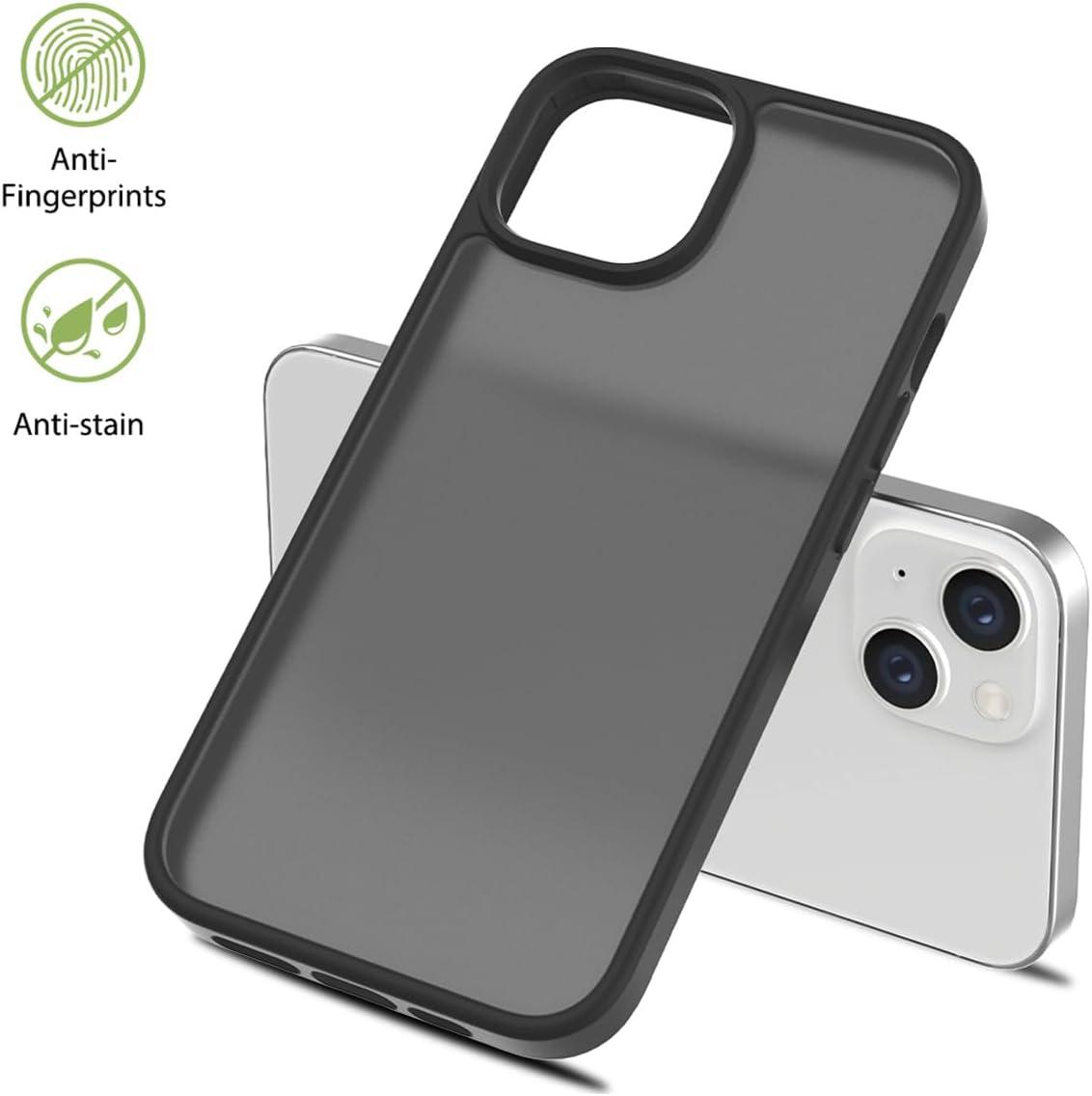 imageTENOC Phone Case Compatible with iPhone 13 amp iPhone 14 Clear Case Shockproof Protective Bumper Slim Cover for 61 InchTranslucent Black