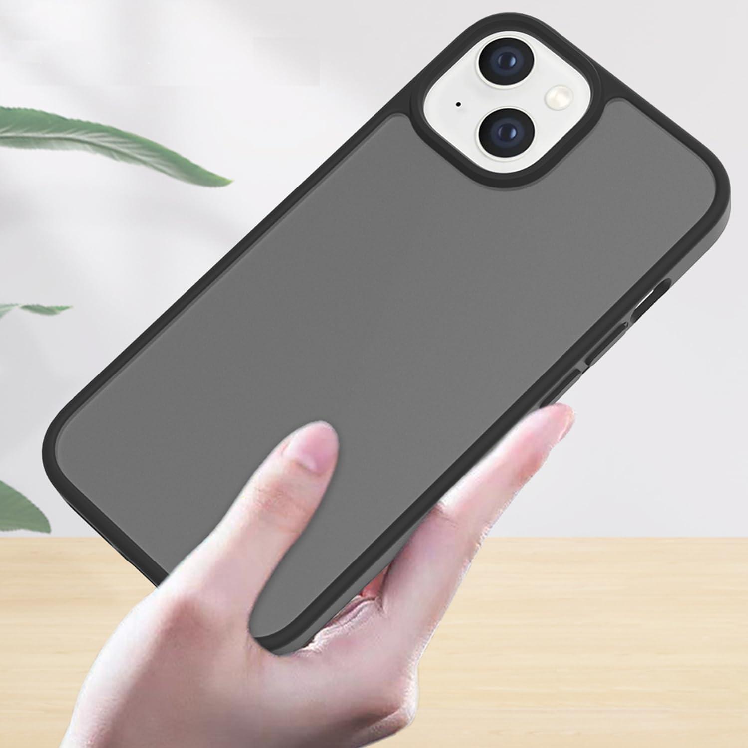 imageTENOC Phone Case Compatible with iPhone 13 amp iPhone 14 Clear Case Shockproof Protective Bumper Slim Cover for 61 InchTranslucent Black