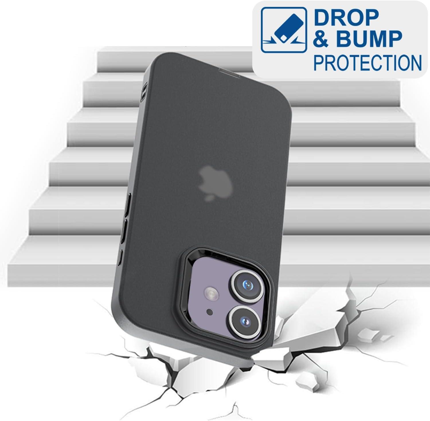 imageTENOC Phone Case Compatible with iPhone 13 amp iPhone 14 Clear Case Shockproof Protective Bumper Slim Cover for 61 InchTranslucent Black