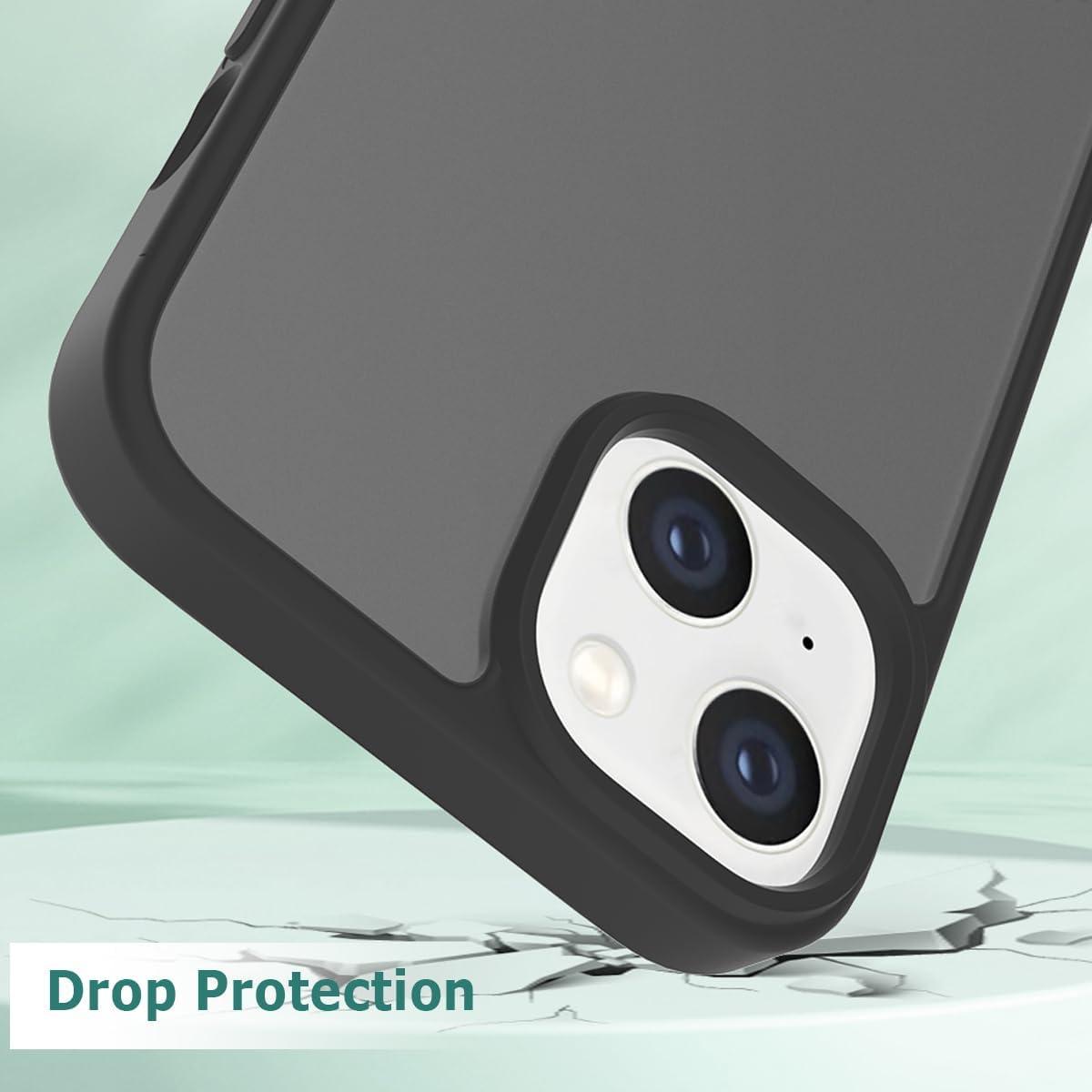 imageTENOC Phone Case Compatible with iPhone 13 amp iPhone 14 Clear Case Shockproof Protective Bumper Slim Cover for 61 InchTranslucent Black