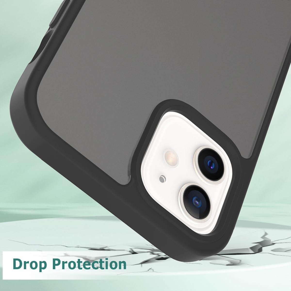 imageTENOC Phone Case Compatible with iPhone 13 amp iPhone 14 Clear Case Shockproof Protective Bumper Slim Cover for 61 InchTranslucent Black