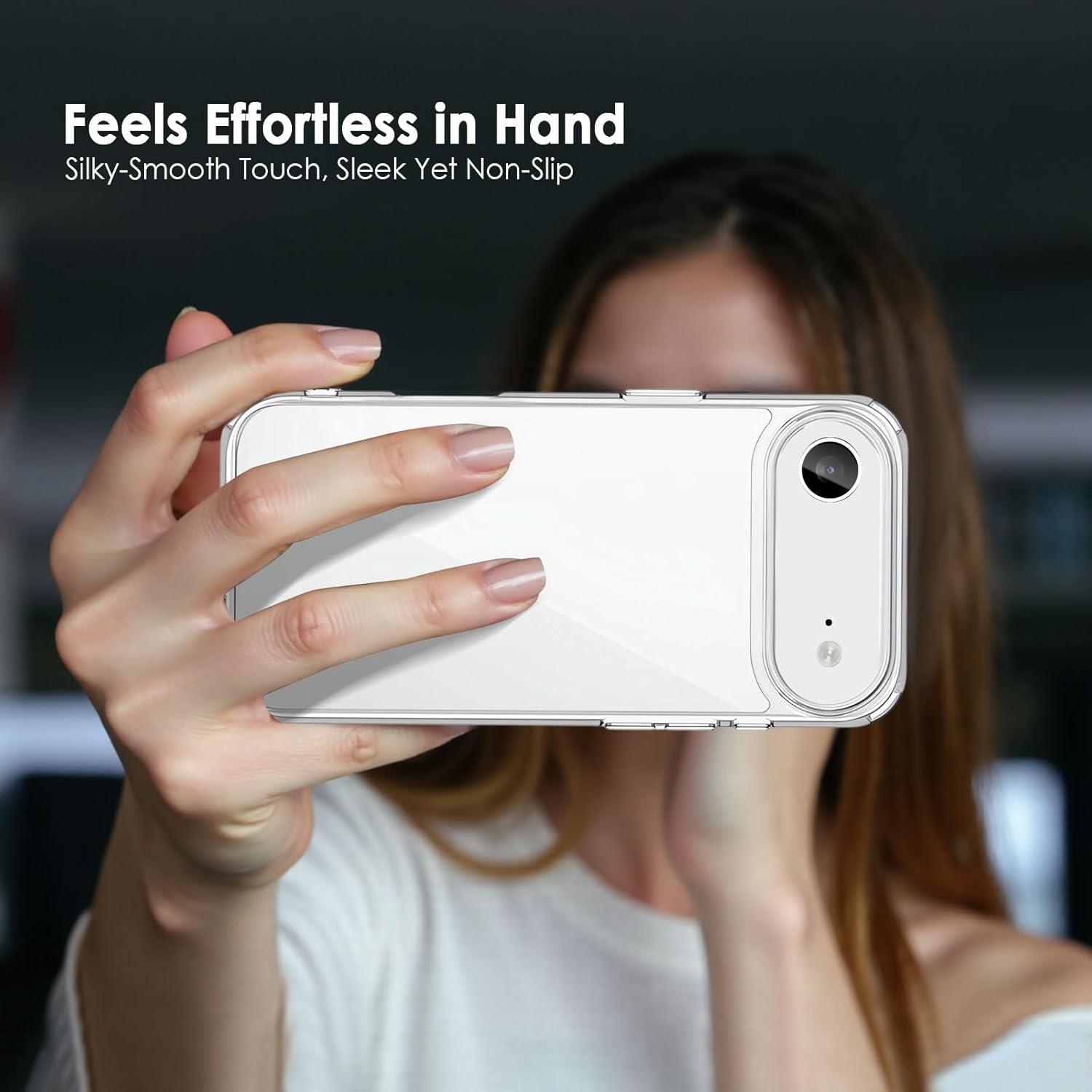 imageTENOC Phone Case Compatible with iPhone 15 Black Case AntiFingerprint Protective Bumper Matte Cover for 61 InchClear AntiYellowing