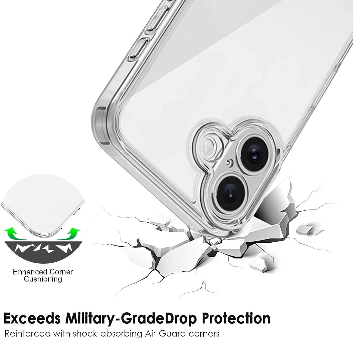 imageTENOC Phone Case Compatible with iPhone 15 Black Case AntiFingerprint Protective Bumper Matte Cover for 61 InchClear AntiYellowing