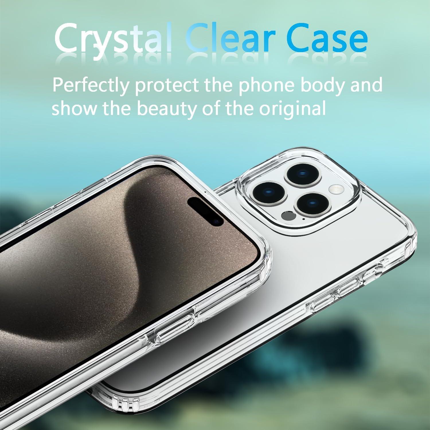 imageTENOC Phone Case Compatible with iPhone 15 Black Case AntiFingerprint Protective Bumper Matte Cover for 61 InchClear AntiYellowing