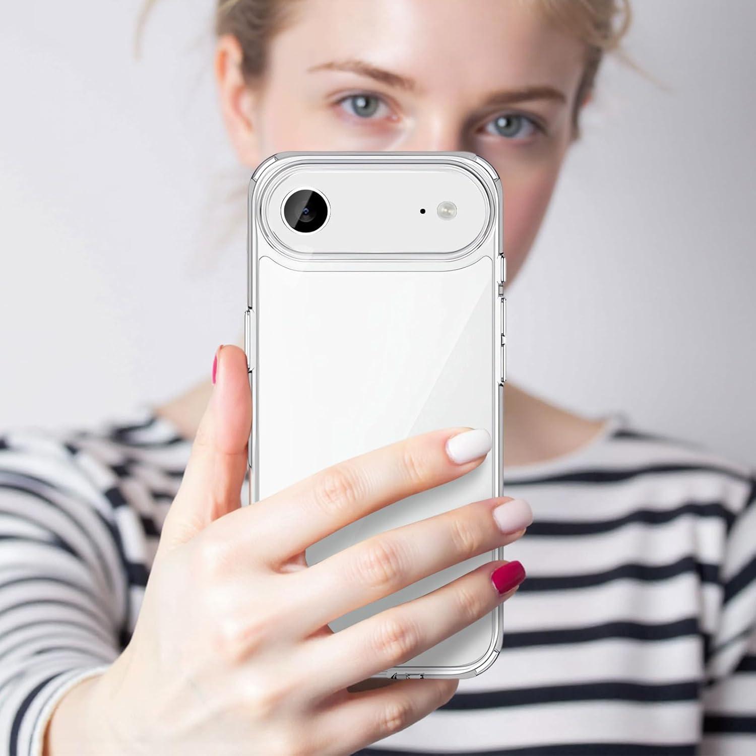 imageTENOC Phone Case Compatible with iPhone 15 Black Case AntiFingerprint Protective Bumper Matte Cover for 61 InchClear AntiYellowing