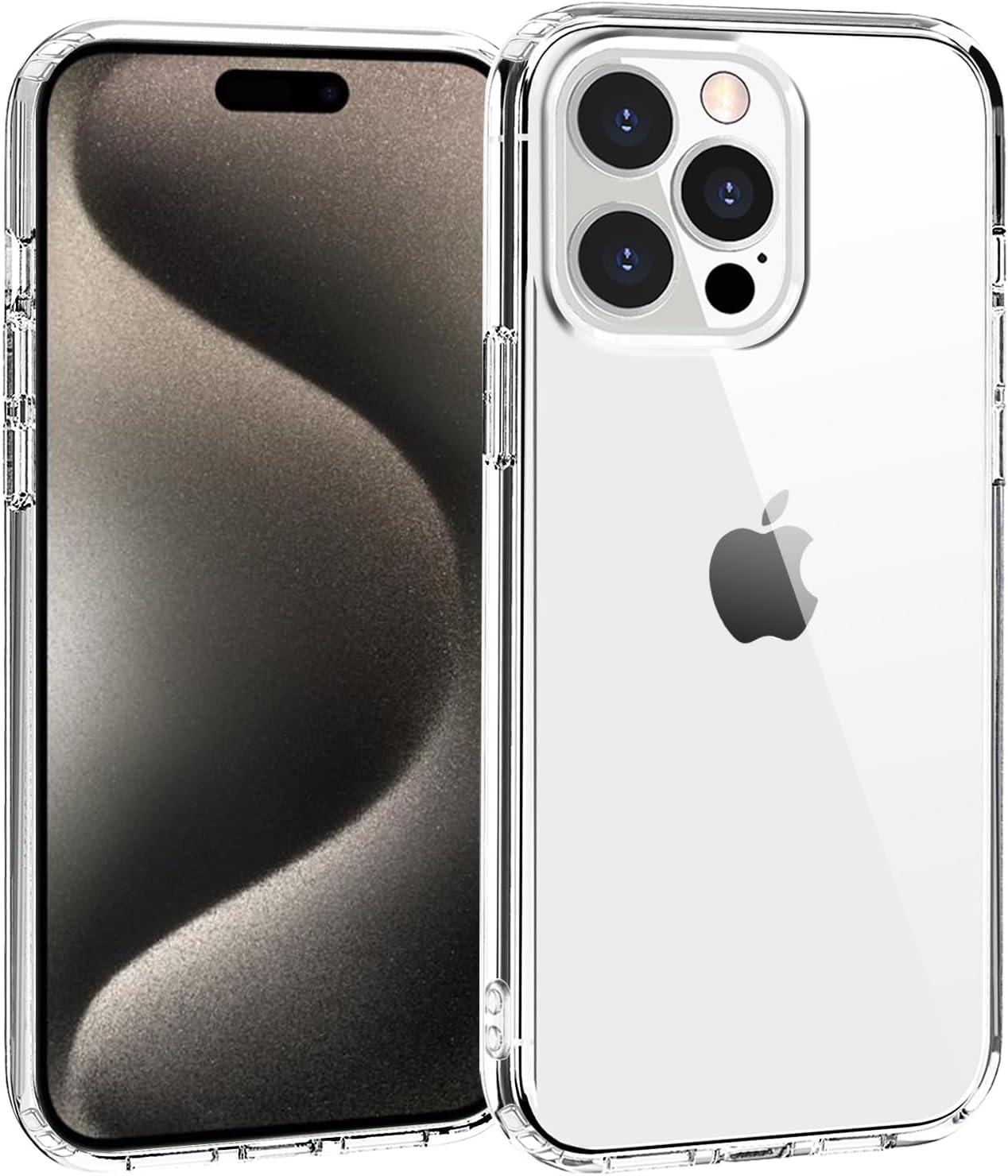 imageTENOC Phone Case Compatible with iPhone 15 Black Case AntiFingerprint Protective Bumper Matte Cover for 61 InchClear AntiYellowing