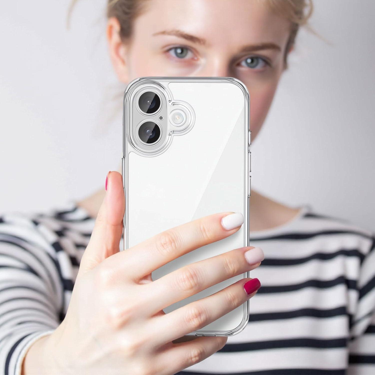 imageTENOC Phone Case Compatible with iPhone 15 Black Case AntiFingerprint Protective Bumper Matte Cover for 61 InchClear AntiYellowing