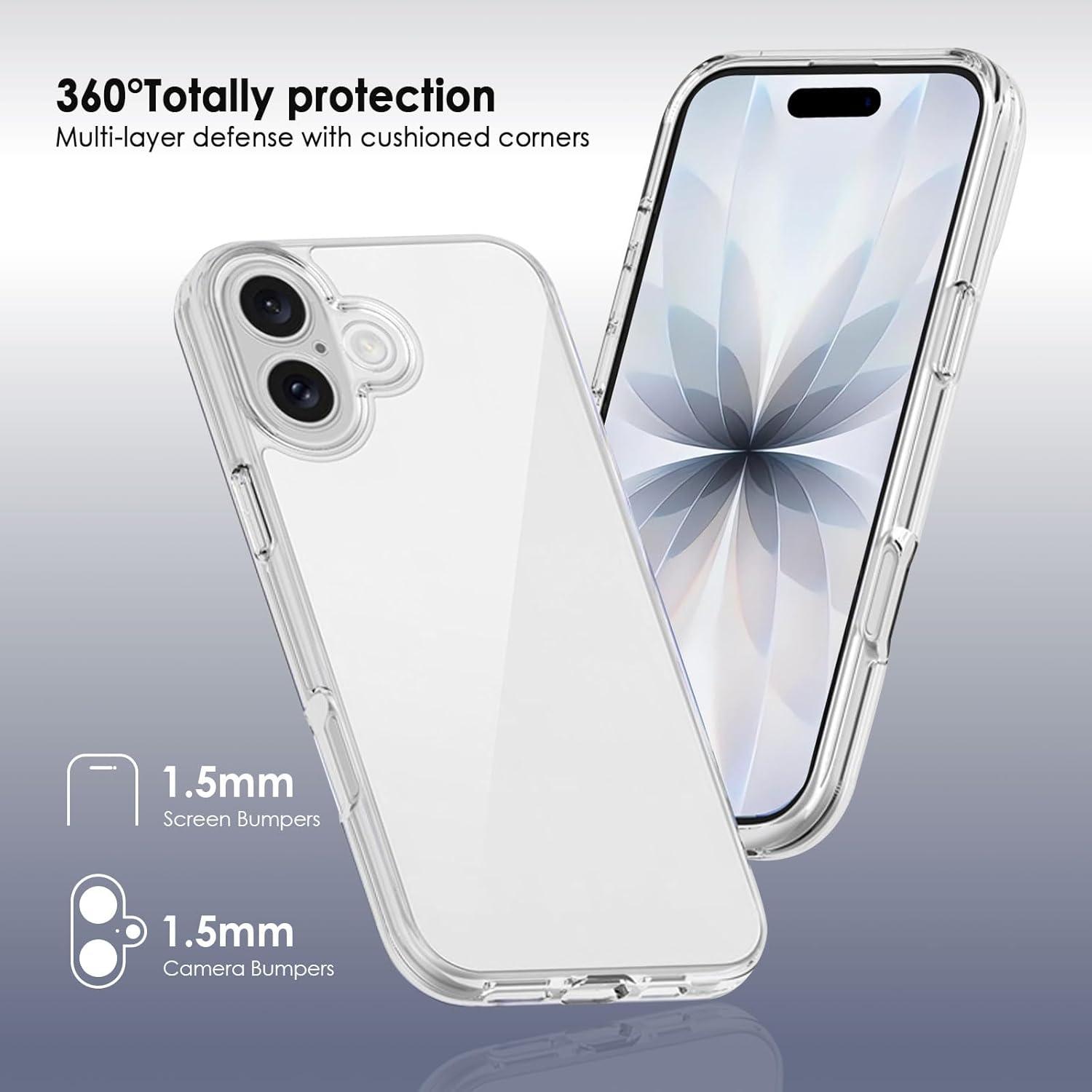 imageTENOC Phone Case Compatible with iPhone 15 Black Case AntiFingerprint Protective Bumper Matte Cover for 61 InchClear AntiYellowing