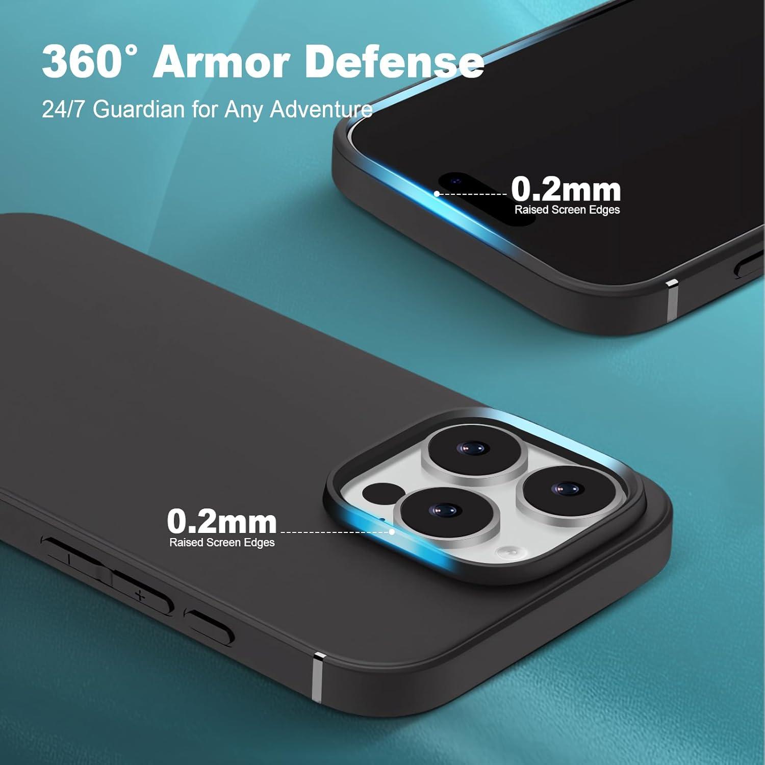 imageTENOC Phone Case Compatible with iPhone 15 Pro Max Clear Case Shockproof Protective Bumper Slim Cover for 67 InchBlack